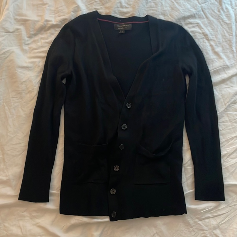Bandana republic black merino wool cardigan